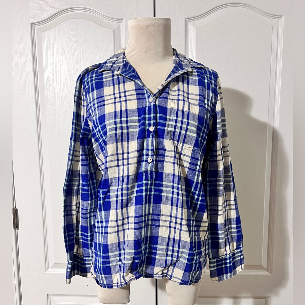 J. Crew 100% Cotton Petite Button Down Shirt‎ - sz LP